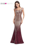 Evening Dress Long Sparkle New V-Neck Women Elegant Party Gown Dress - ladies Shapewear 