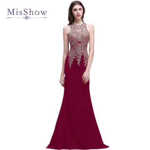 MisShow Long Evening Dress Sexy Evening Party Dresses - ladies Shapewear 
