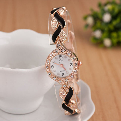 Fashion Ladies Quartz Bracelet Watch Rose Gold Female Wristwatch - ladies Shapewear 