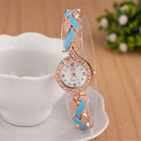 Fashion Ladies Quartz Bracelet Watch Rose Gold Female Wristwatch - ladies Shapewear 