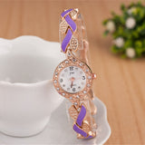 Fashion Ladies Quartz Bracelet Watch Rose Gold Female Wristwatch - ladies Shapewear 
