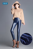 Poshcoco Warm Winter Women PU Leather Leggings - ladies Shapewear 