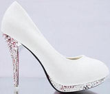 gold high heels green white wedding shoes - ladies Shapewear 