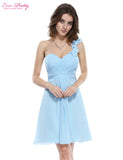 Chiffon Bridesmaid Dress One Shoulder Flowers Padded Hot sale Bridesmaid Dress - ladies Shapewear 