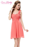 Chiffon Bridesmaid Dress One Shoulder Flowers Padded Hot sale Bridesmaid Dress - ladies Shapewear 