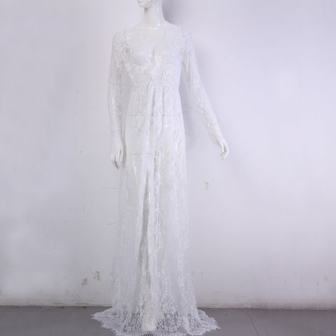 ArtSu Women Floor-Length Black White Summer Lace Dress Maxi Plus - ladies Shapewear 