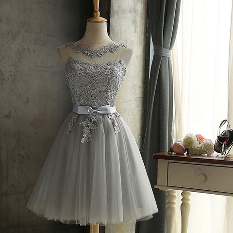 LOVONEY Short Prom Dresses Sexy Backless Lace Formal Dress - ladies Shapewear 