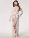 Summer Sexy Lace Night Dress Babydoll Lingerie Nighty Women Nightwear Off White Maxi - ladies Shapewear 
