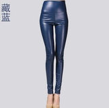 Autumn winter Women High Waist PU Leather Pencil Leggings - ladies Shapewear 