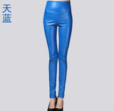 Autumn winter Women High Waist PU Leather Pencil Leggings - ladies Shapewear 