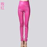 Autumn winter Women High Waist PU Leather Pencil Leggings - ladies Shapewear 