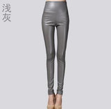 Autumn winter Women High Waist PU Leather Pencil Leggings - ladies Shapewear 