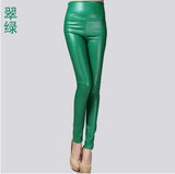 Autumn winter Women High Waist PU Leather Pencil Leggings - ladies Shapewear 