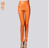 Autumn winter Women High Waist PU Leather Pencil Leggings - ladies Shapewear 
