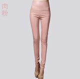 Autumn winter Women High Waist PU Leather Pencil Leggings - ladies Shapewear 