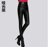 Autumn winter Women High Waist PU Leather Pencil Leggings - ladies Shapewear 