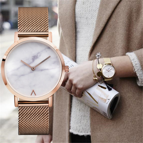 Eutour rose gold ultra thin bracelet watches - ladies Shapewear 