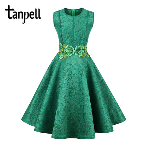 Tanpell short homecoming dress green o neck sleeveless knee length cocktail homecoming dresses - ladies Shapewear 