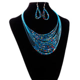 2017 Hot Fashion Trendy Style Jewelry Multicolor Multi-layer Necklaces and Earrings Set - ladies Shapewear 