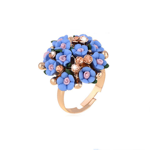 SHUANGR Fashion Beautiful Ceramic Flower Ring - ladies Shapewear 