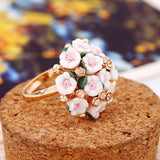 SHUANGR Fashion Beautiful Ceramic Flower Ring - ladies Shapewear 
