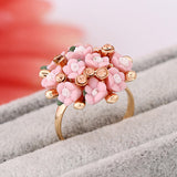 SHUANGR Fashion Beautiful Ceramic Flower Ring - ladies Shapewear 