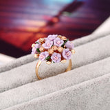 SHUANGR Fashion Beautiful Ceramic Flower Ring - ladies Shapewear 