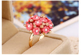 SHUANGR Fashion Beautiful Ceramic Flower Ring - ladies Shapewear 