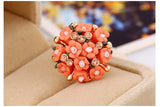 SHUANGR Fashion Beautiful Ceramic Flower Ring - ladies Shapewear 