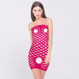 Female Women Sexy Lingerie Fishnet Crotch Mini Dress Nightwear - ladies Shapewear 