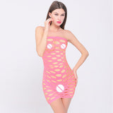 Female Women Sexy Lingerie Fishnet Crotch Mini Dress Nightwear - ladies Shapewear 