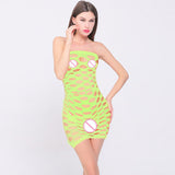 Female Women Sexy Lingerie Fishnet Crotch Mini Dress Nightwear - ladies Shapewear 