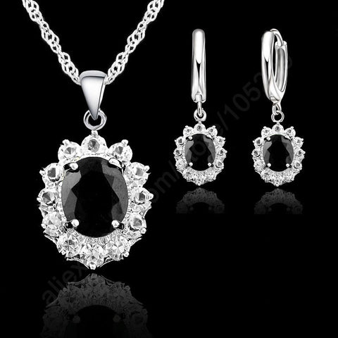 Vogue Princess Wedding Engagement Necklace Earring Jewelry Sets - ladies Shapewear 