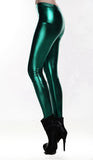BIVIGAOS Fashion Gothic Punk Rock Style Gold Metallic Color Sexy PU Faux Leather Leggings - ladies Shapewear 