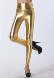 Hot Selling High Waist Gold Silver Sexy Leather Leggings - ladies Shapewear 