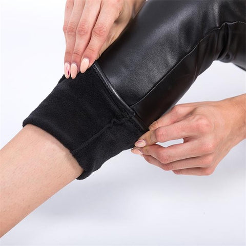 Winter Warm Leggings Thickening Black Leather Leggings High Waist Pants Leggings - ladies Shapewear 