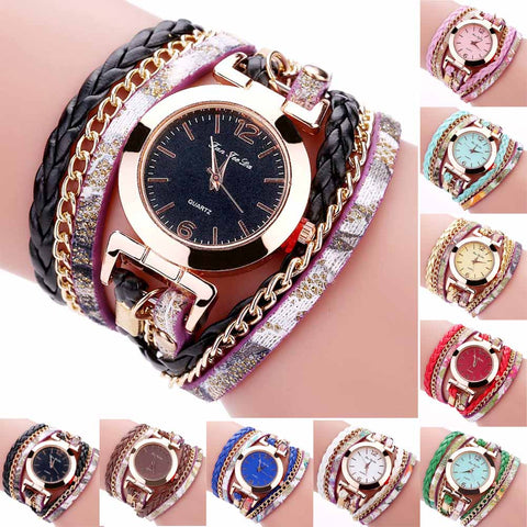 New Fashion Women Thin Multi Layers Quartz Bracelet Watch - ladies Shapewear 