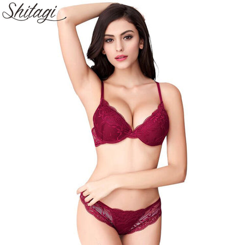 Woman Sexy Lingerie Lace Bra And Panty Sets - ladies Shapewear 