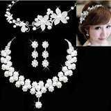 New bridal jewelry crown necklace and earring set - ladies Shapewear 