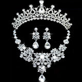 New bridal jewelry crown necklace and earring set - ladies Shapewear 