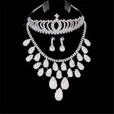 New bridal jewelry crown necklace and earring set - ladies Shapewear 