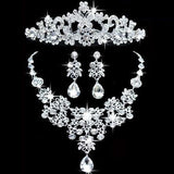 New bridal jewelry crown necklace and earring set - ladies Shapewear 