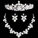 New bridal jewelry crown necklace and earring set - ladies Shapewear 