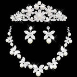 New bridal jewelry crown necklace and earring set - ladies Shapewear 