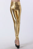 wetlook Silver Gold Black Shiny Metallic Leather High Waist Leggings - ladies Shapewear 