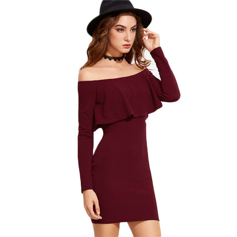COLROVIE Long Sleeve Mini Dress - ladies Shapewear 