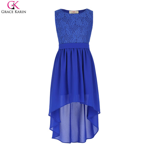 Kids Sleeveless Crew Neck High Low Lace Flower Girl Dresses - ladies Shapewear 