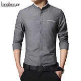 New Fashion Casual Men Shirt Long Sleeve shirt - ladies Shapewear 