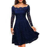 JTCWEAR Sexy Lace Slash Neck Long Sleeve Dress - ladies Shapewear 