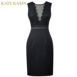 Kate Kasin Elegant Short Prom Dresses Sleeveless V-Back Pencil Party Dress - ladies Shapewear 